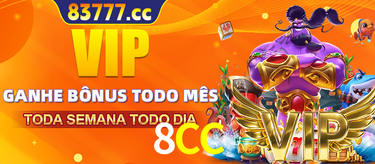 Banner promocional do 8CC oferecendo 100% de recompensas adicionais contínuas para quem fizer o login diário (Daily sign-in), com um mascote de coelho.